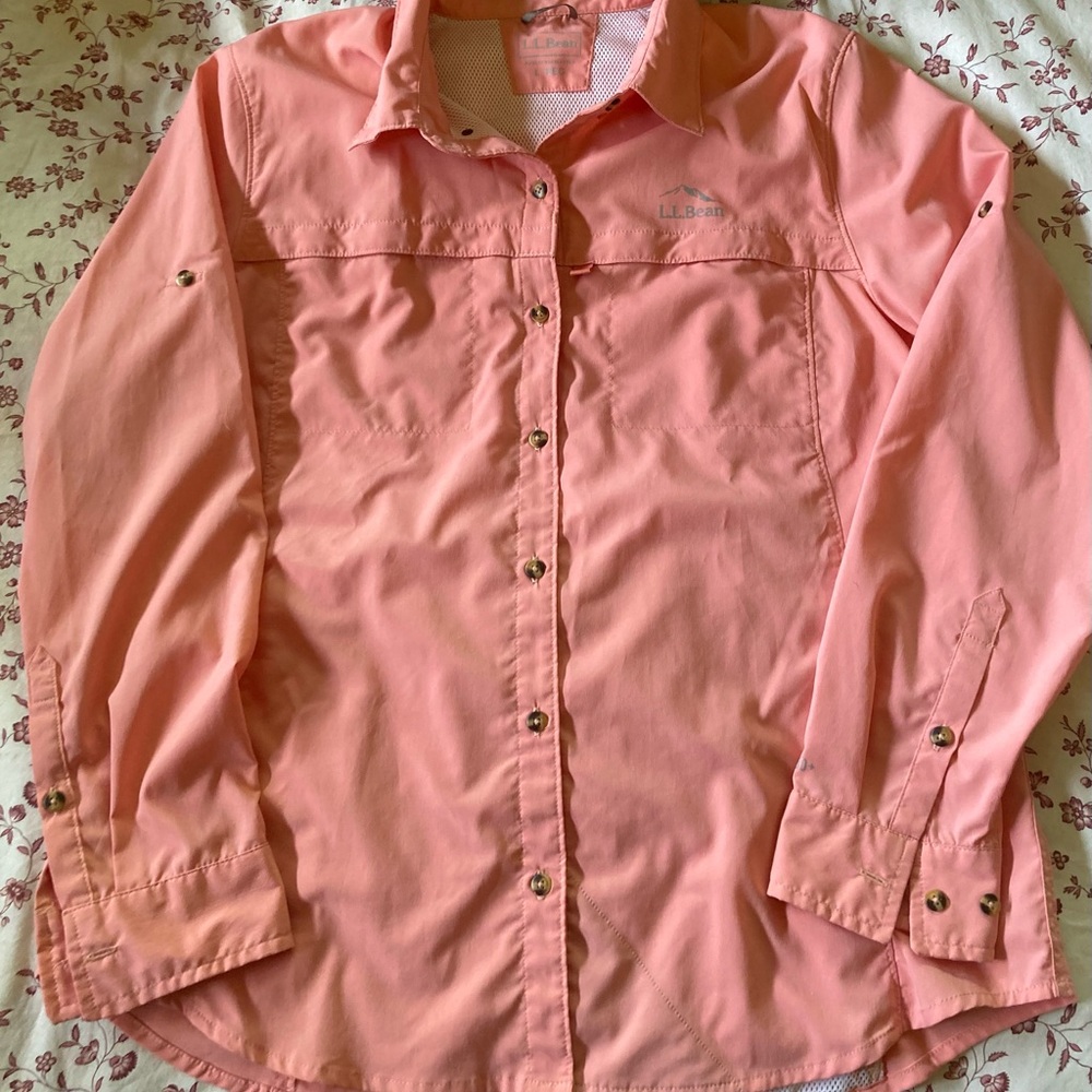 L.L.Bean Coral Pink Button-Up Shirt